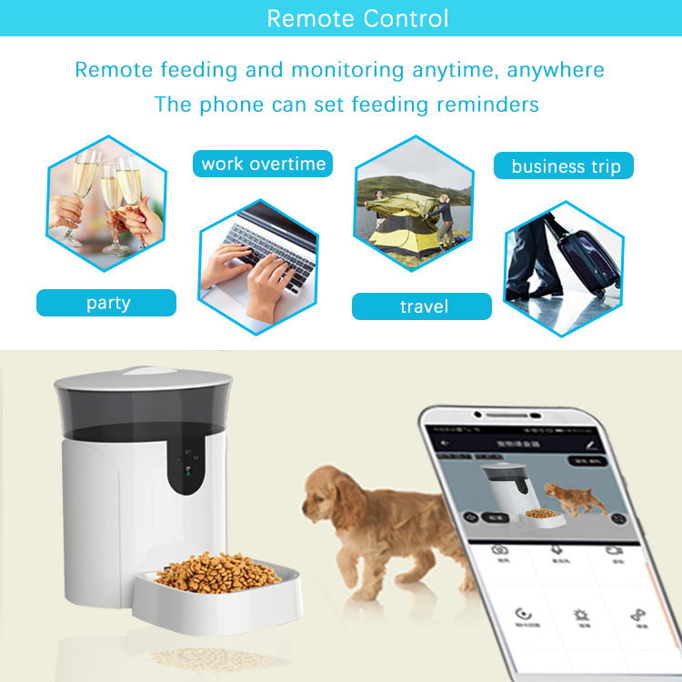 Smart Pet Feeder 7L Definite Time Auto Smart Pet Bowls Feeder Wireless Wifi Dog Cats Food Feeder with Camera 2-10mm Dry Food