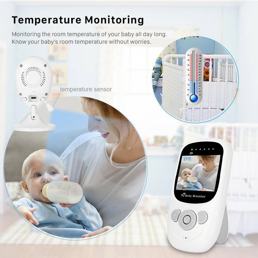 2.4 inch LCD Display Cry Sound Temperature Baby Video Camera Night Vision Two-way Audio Wireless Video Baby Monitor Camera