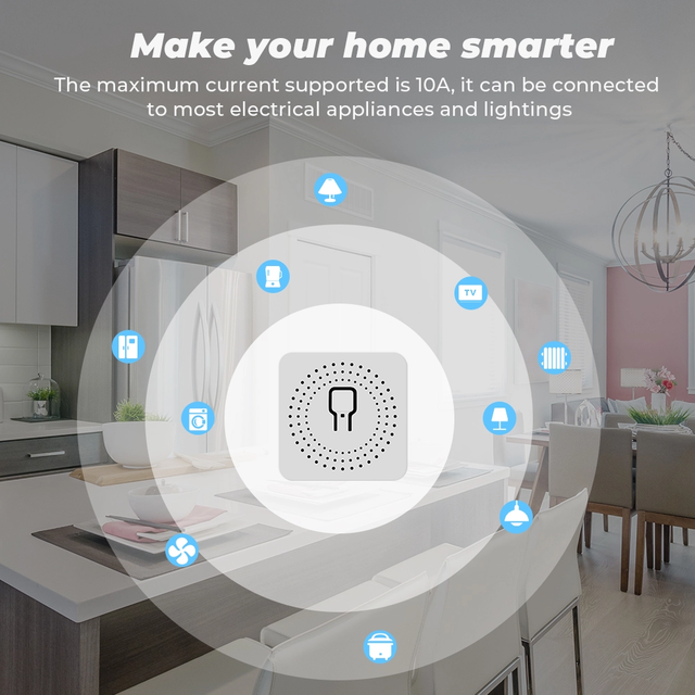 Tuya Wifi Mini Smart Switch 16A 2-Way DIY Switches switch home assistant
