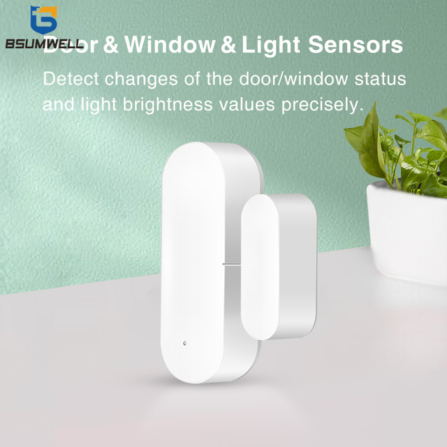 Tuya WIFI Zigbee Smart Door Window Detector Security Alarm For Smart Life Wireless Zigbee Door Sensor for Home Security