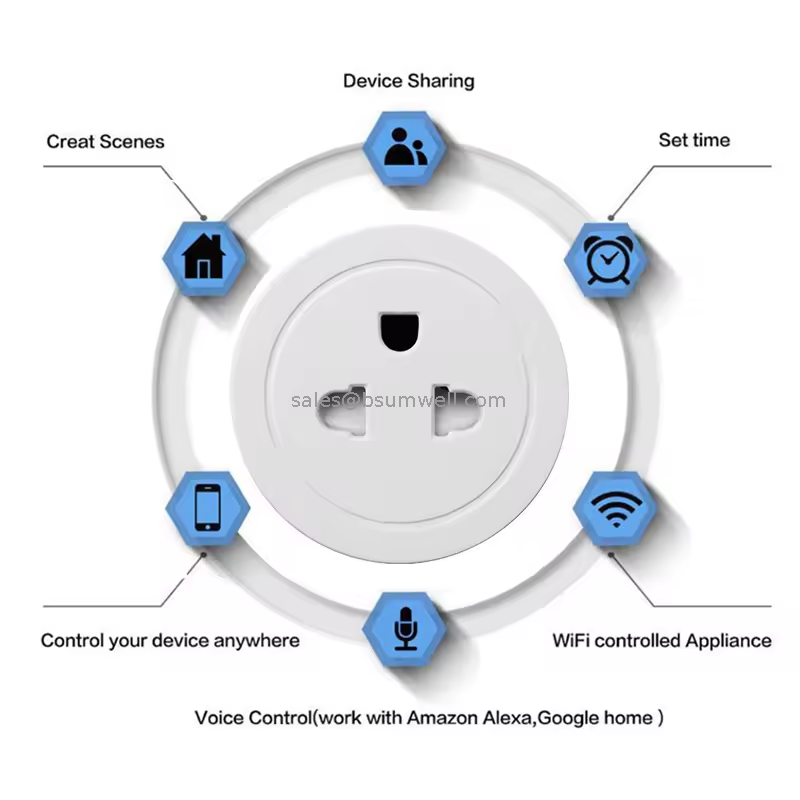Hot-sell 240V UK Smart WiFi Socket WiFi Smart Switch Plug