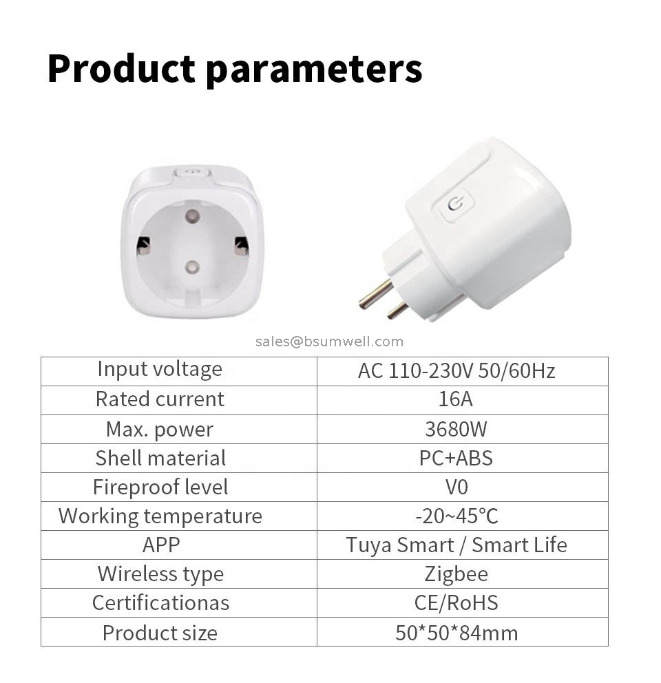 Wireless Remote Voice Control Power Monitor Timer Google Home Alexa 20A Tuya WiFi EU Smart Socket Plug Life WiFi Smart Socket 