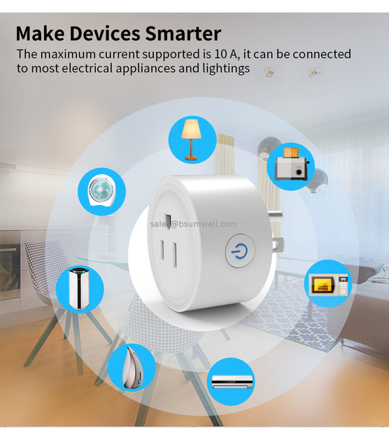 10A US Plug WiFi Socket Adapter Smart Home Remote Control Timer Electricity Wall Socket Work with Alexa Google Home Cozylife