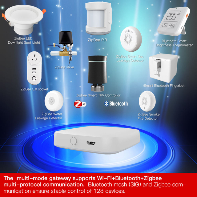 Tuya ZigBee 3.0 Smart Gateway Multi-Mode ZigBee + Bluetooth Mesh Hub App Wireless Remote Control For Alexa Google Home