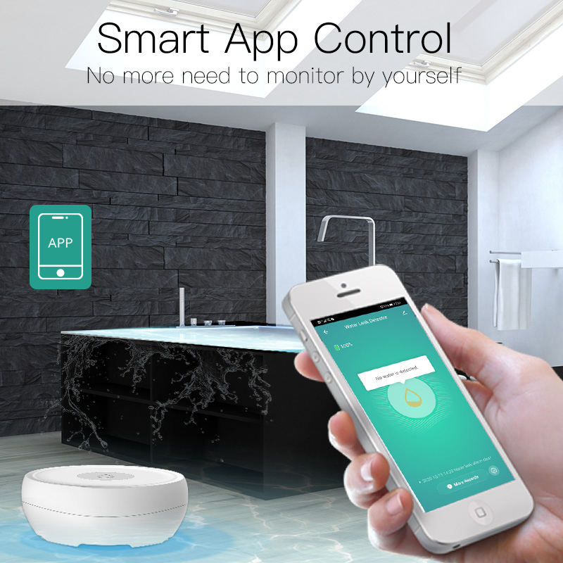 Tuya Zigbee High Sensitivity Water Overflow Alarm Water Leakage Detector for Smart Home