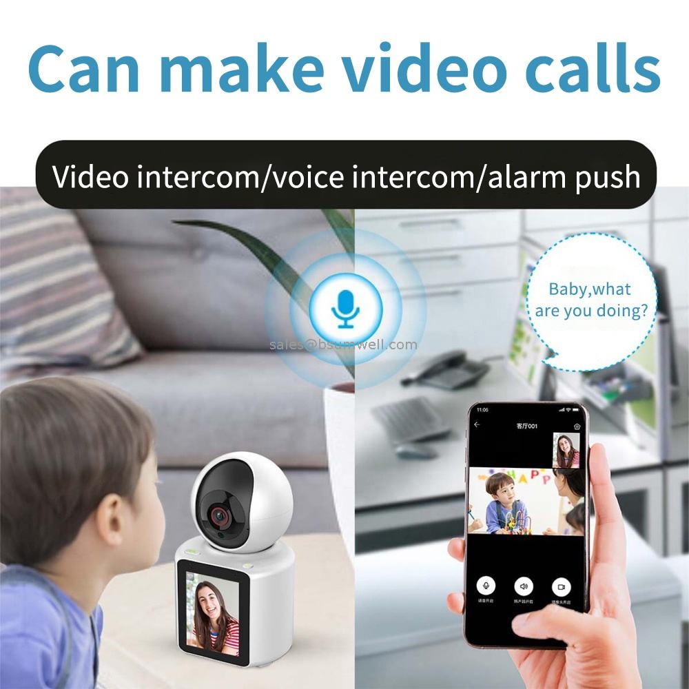 I1080P 2.8In IPS Screen One Click Video Call Camera Auto Tracking Motion Detection Home Surveillance Wifi Smart Baby Monitor