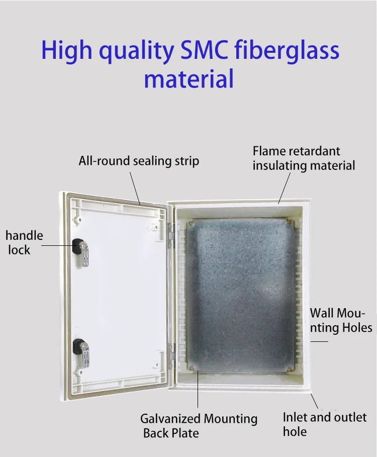 IP66 FTTH SMC Fiberglass Enclosure OEM Customized CE/ISO Certified Electrical Box