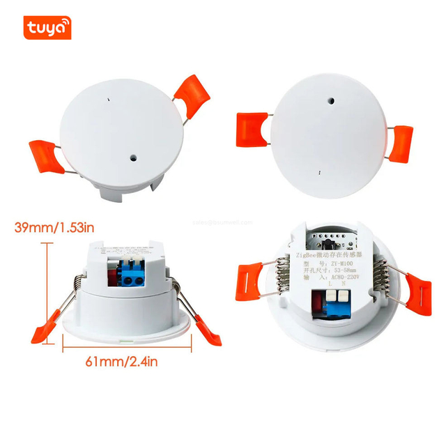Tuya WiFi Zigbee Human Presence Sensor - 5.8G/24G Millimeter Wave Radar, Stationary/Micro-Motion Detection, 0.1-9.5m Adjustable Range