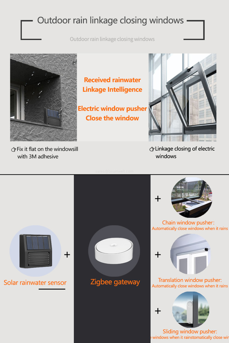 Tuya Zigbee Smart Solar Rainwater Sensor Water Leak Detector IP65 Waterproof Wireless Automation Linkage System