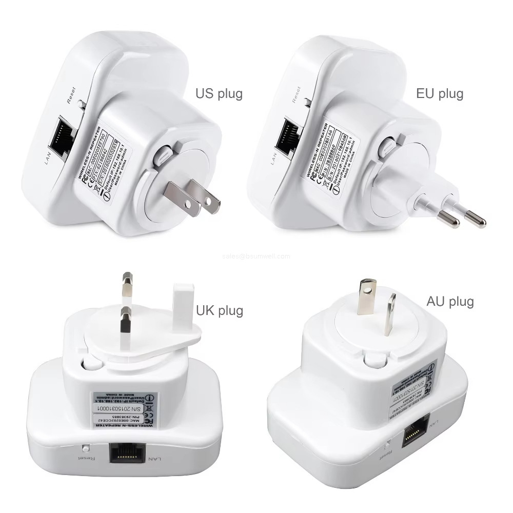 2.4Ghz 300Mbps Wireless WiFi Extender 802.11N Signal Amplifier WiFi Repeater 