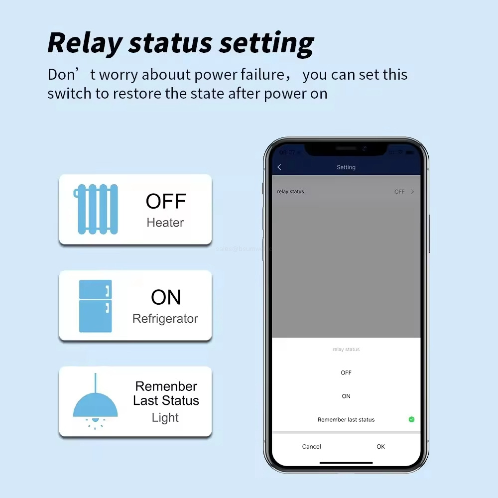 Relay status setting