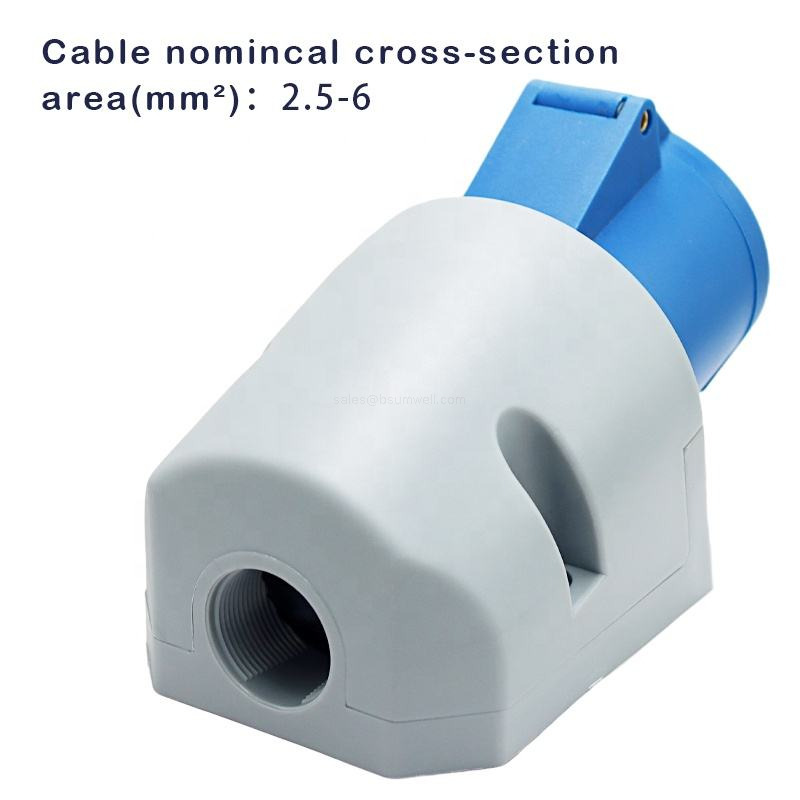 Wall mounted industrial socket outlet