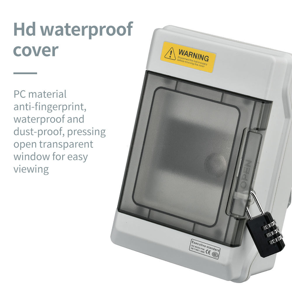 IP65 IP66 Waterproof 6 Way Indoor Outdoor Electrical Distribution Box V-0 Flame Retardant PC Shell Surface Mounted Distribution Box