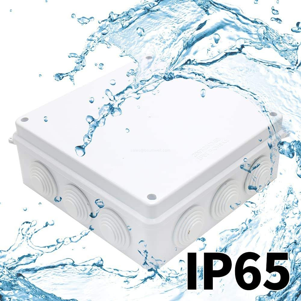 IP65 Plastic Junction Box ABS Waterproof Enclosure Terminal Box With Rubber Plugs Outdoor Electrical Distribution Box