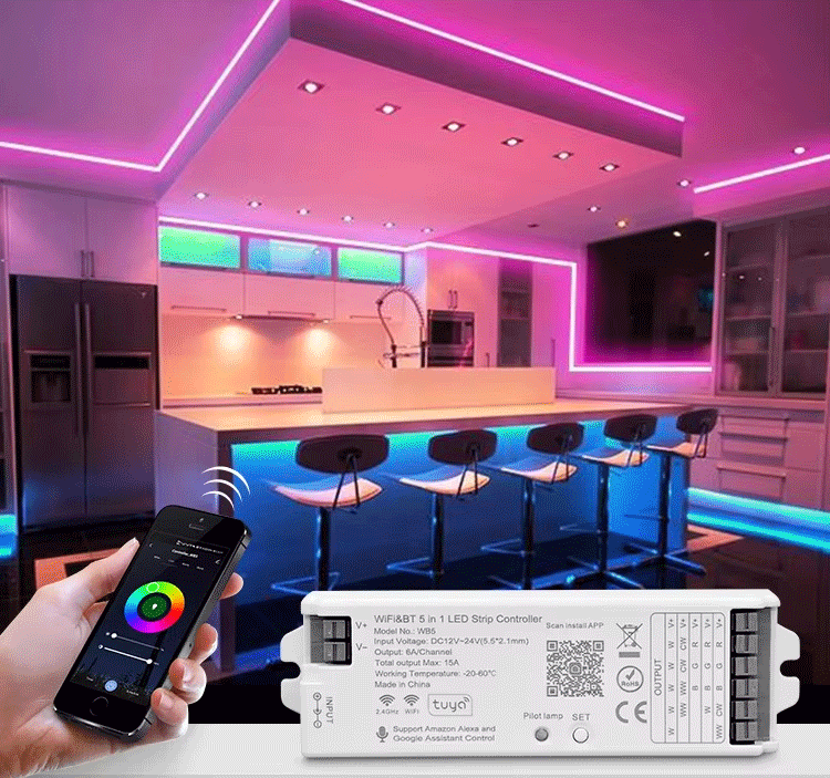 Tuya 12v Wifi Smart Rgbw Rgb Led Strip Controller
