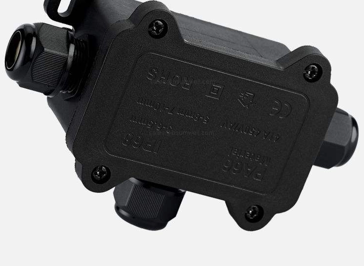 IP68 Waterproof Junction Box Outdoor 3 Way T Type PA66 Nylon Electrical Cable Connector Sleeve External Splice Enclosure