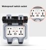 IP66 Waterproof Outdoor Wall Socket Universal Plug Dual USB Ports Weatherproof Electrical Receptacle Box