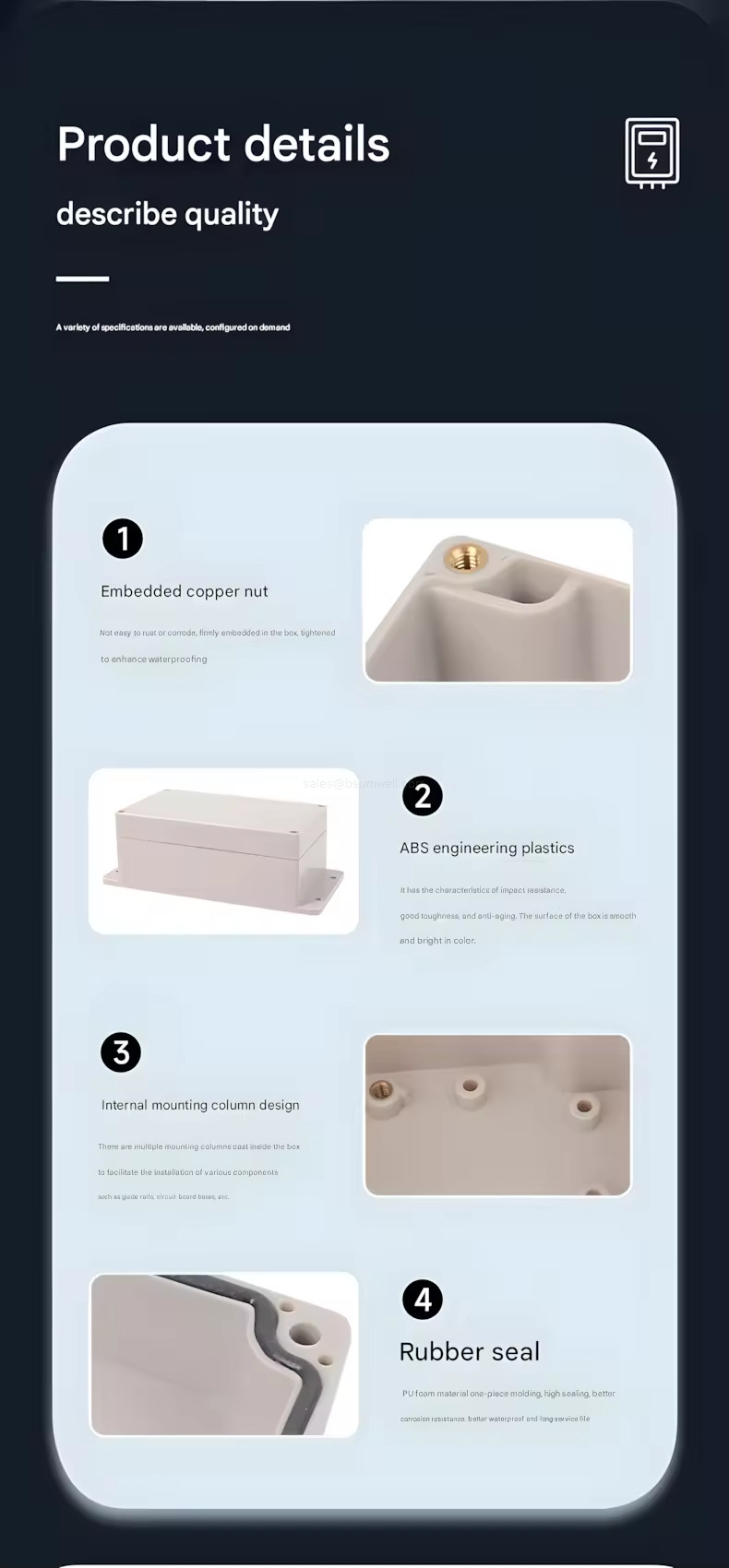 ABS plastic electrical enclosure