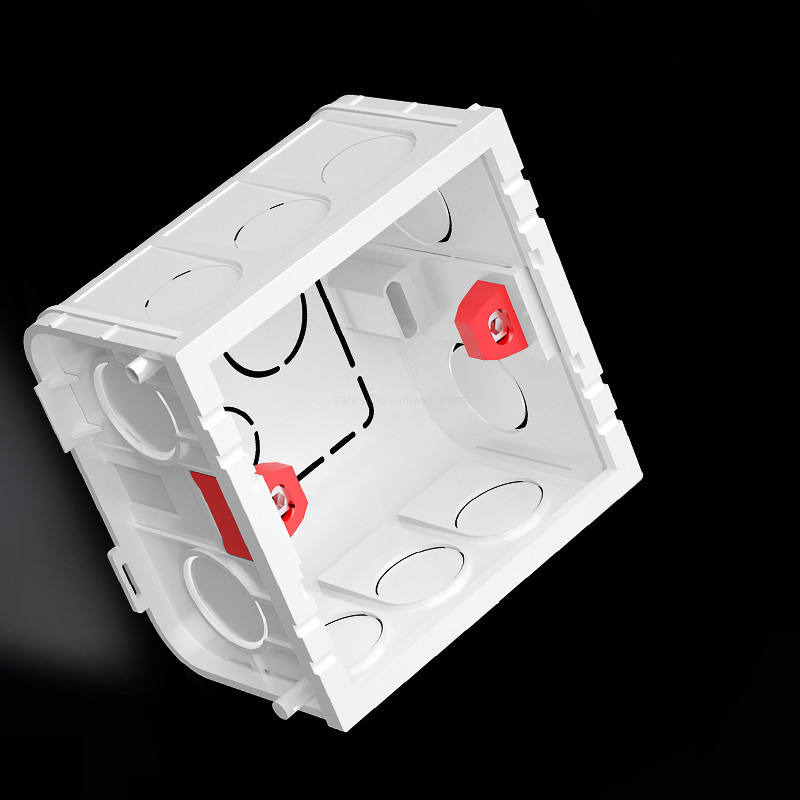 Heavy Duty PVC Flush Mount Wall Switch Socket Knockout Junction Box Universal Modular Pattern British Standard Electrical Cable Laying Enclosure White