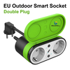 2023 Newest Tuya 100-240VAC 16A Waterproof IP44 EU Outdoor Smart Double Socket With WIFI Antenna