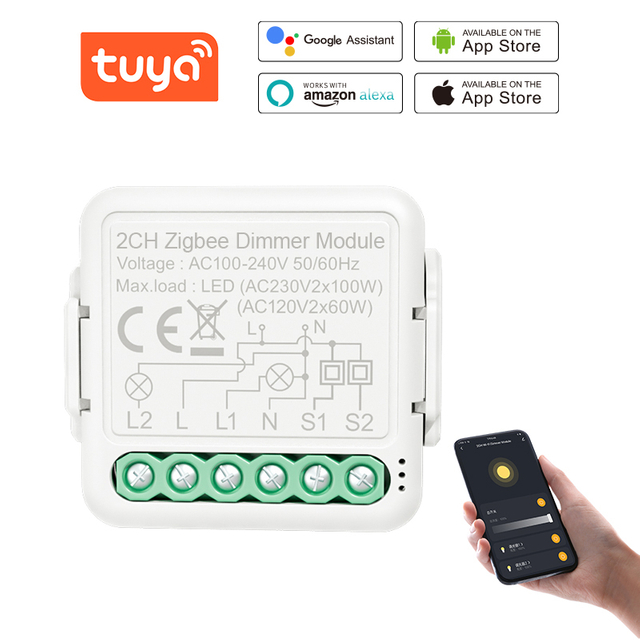 Smart Tuya ZigBee 2 gang 2 Ways Led Dimmer DIY Switch 2 switch wiring