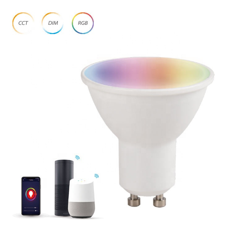 5W RGB Color Changing Decorative Wifi Smart Led Spotlight Bulb Dimmable Lamp Compatible With Tuya APP Alexa Google Home