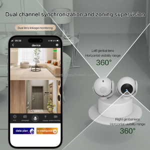 Newest Products Dual Channel Synchronization And Zoning Supervision Wifi Camera Powerful Al Chip Ip Security Camera System 4g WiFi Camera PTZ Camera