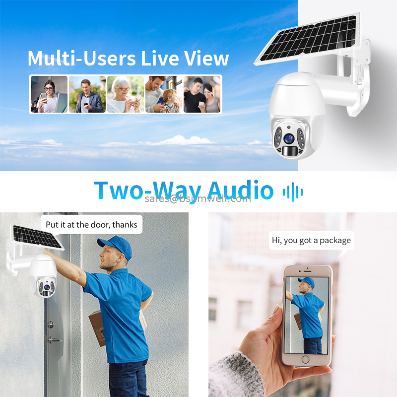 Tuya Smart Low Power 4MP 4G Solar Powered Battery Pan Tilt Outdoor Wireless Solar Power home Security CCTV Camera