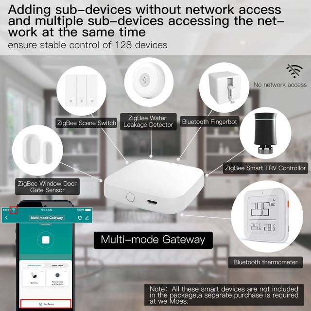 Tuya ZigBee 3.0 Smart Gateway Multi-Mode ZigBee + Bluetooth Mesh Hub App Wireless Remote Control For Alexa Google Home