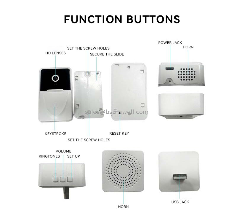 Tuya Smart Life HD Mini Doorbell Camera Two Way Audio WIFI Wireless Door Bell Camera With Chime