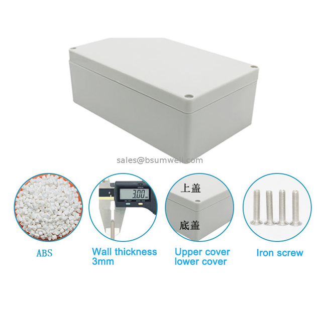 ABS weatherproof utility box with Wall thickness 3mm Upper cover lower cover lron screw
