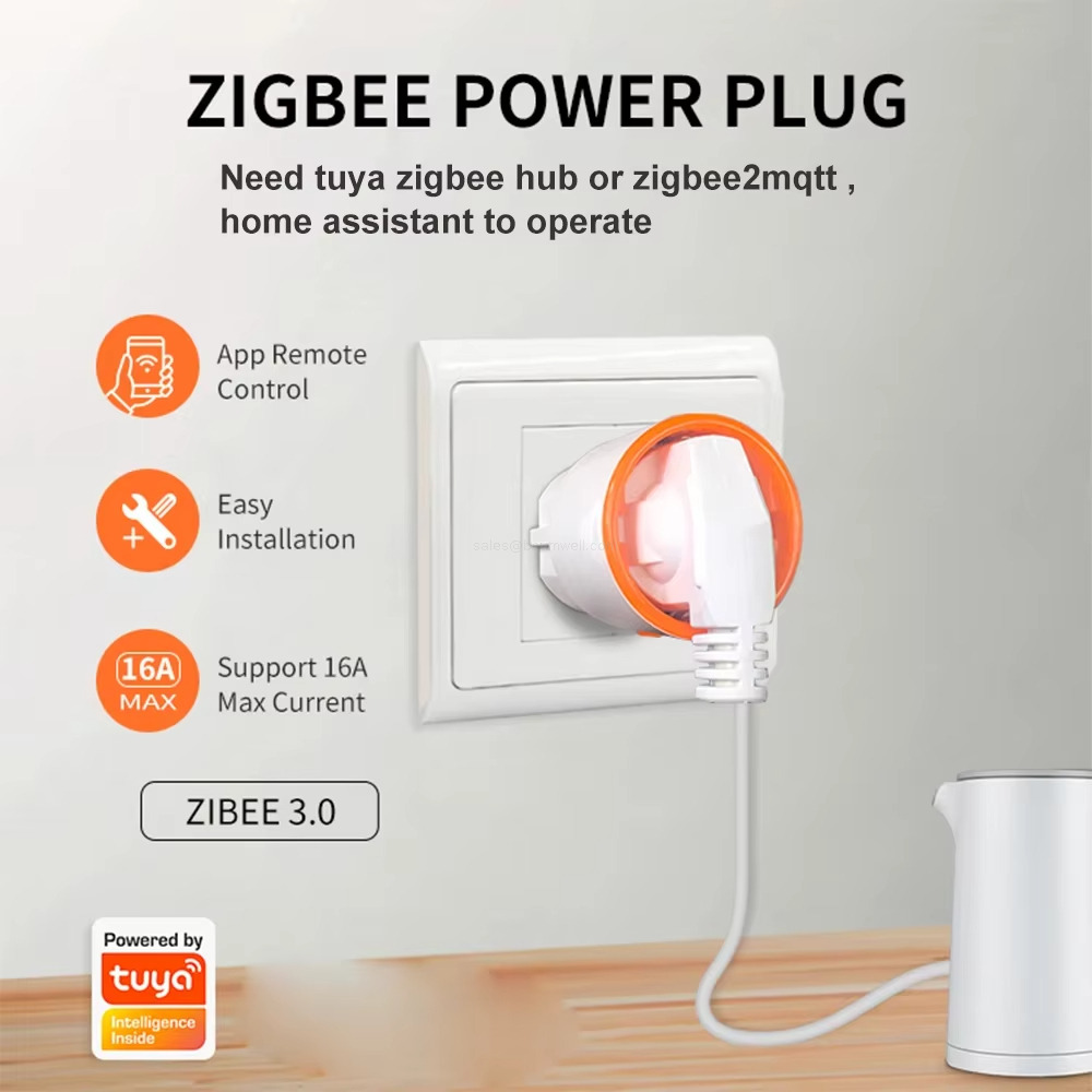 ZIGBEE POWER PLUG Need tuya zigbee hub or zigbee2mqtt ,home assistant to operate