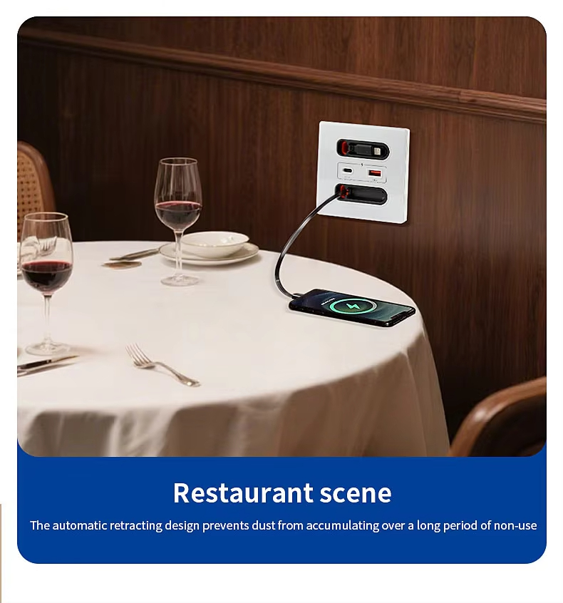 Restaurant scene The automatic retracting, design prevents dust from accumulating over a long period of non-use