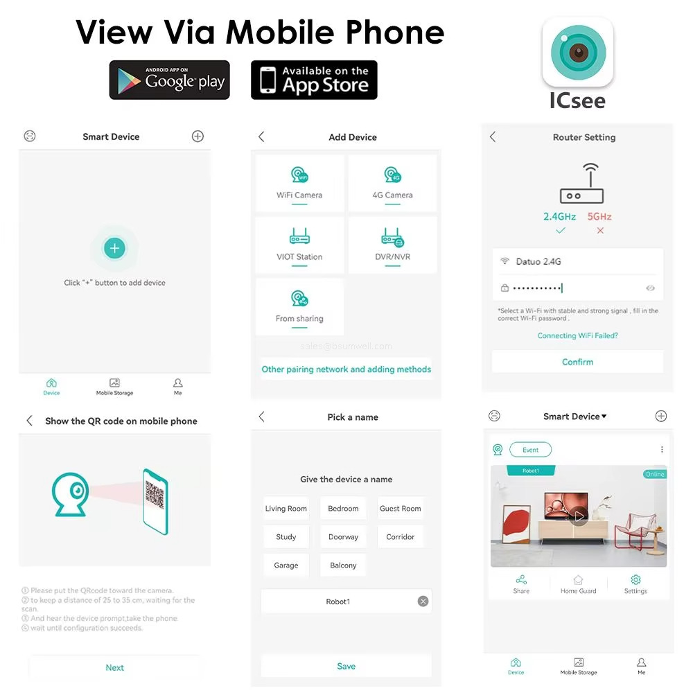 View Via Mobile Phone