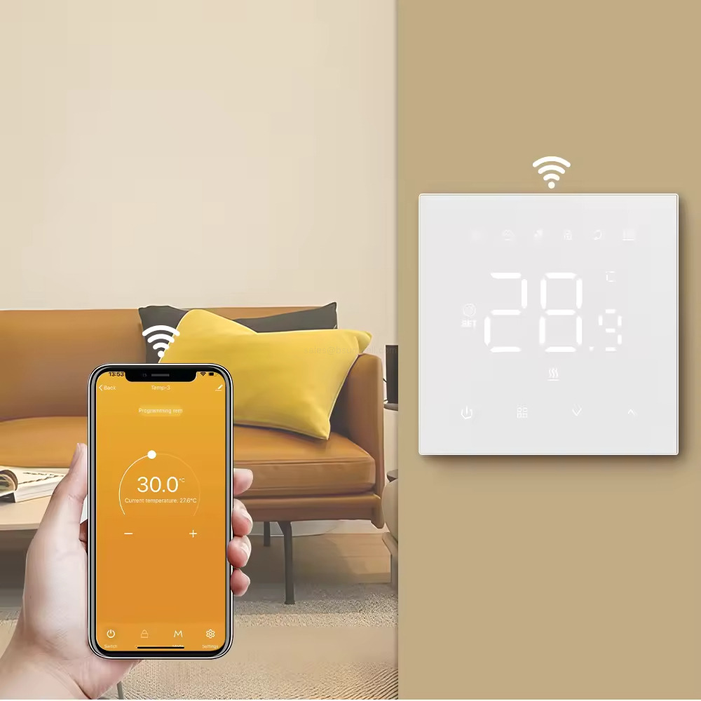 voice-controlled water heating thermostat