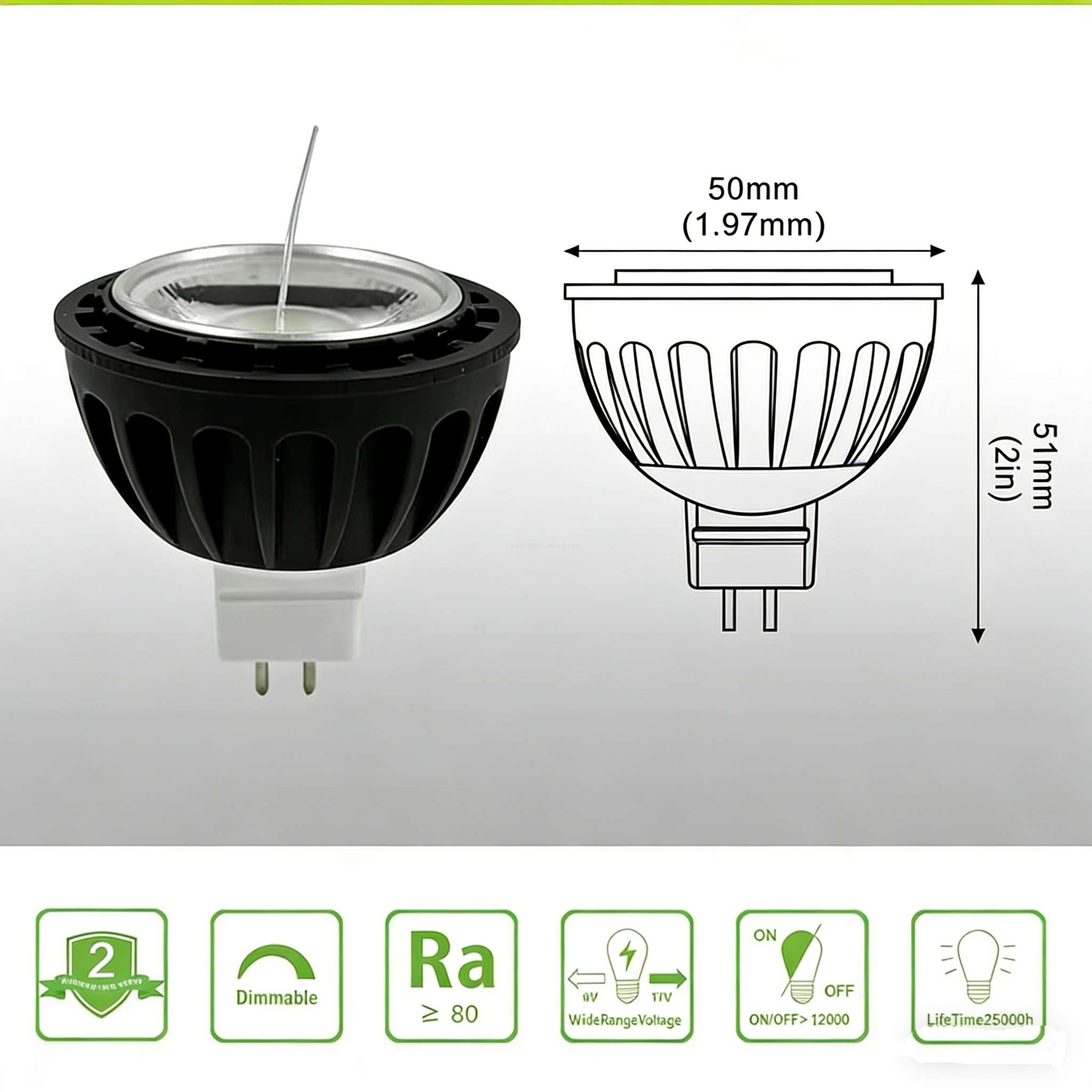 2700K-6000K dimmable low-voltage bulb