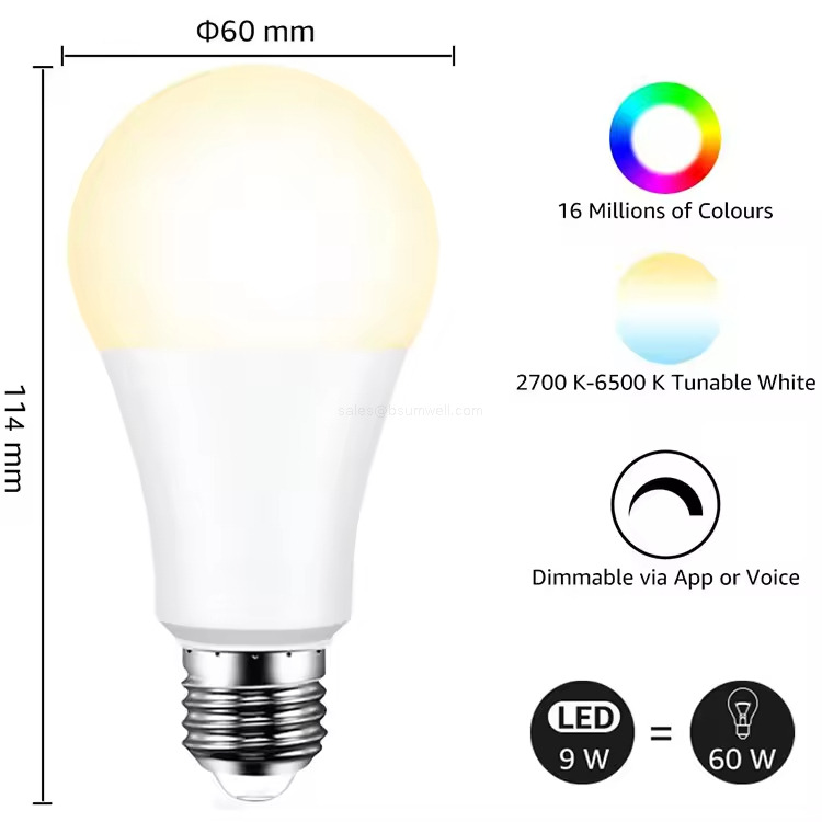 E26/E27/B22 multi-base smart LED light