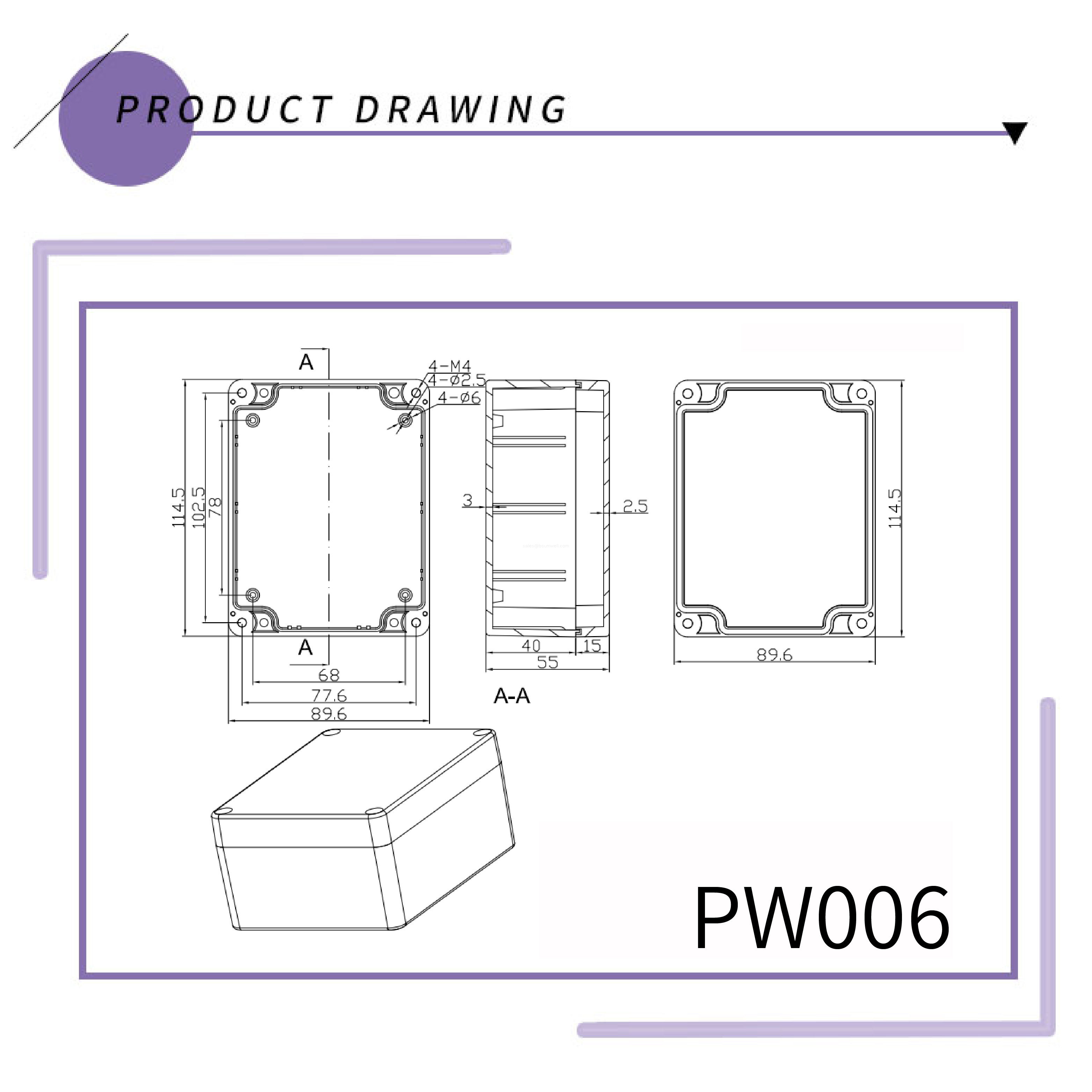 115x90x55 Mm Waterproof ABS Plastic Junction Box Electrical Enclosure Custom Waterproof Junction Box