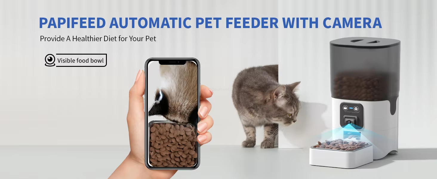 PAPIFEED AUTOMATIC PET FEEDER WITH CAMERA Provide A Healthier Diet for Your Pet