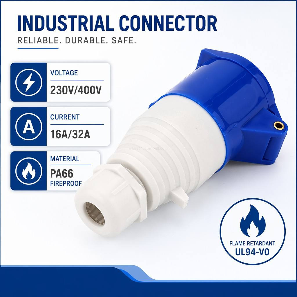 Industrial wall mounted plug socket