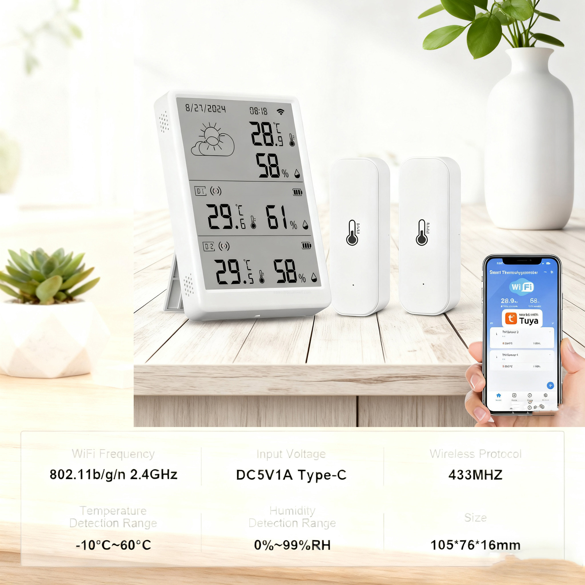 car wireless temp sensor Tuya