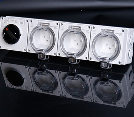 Manufacturer Australian IP66 Triple Gang Outdoor Socket 1 Gang Switch + 3 Australian Sockets with RCD Protection