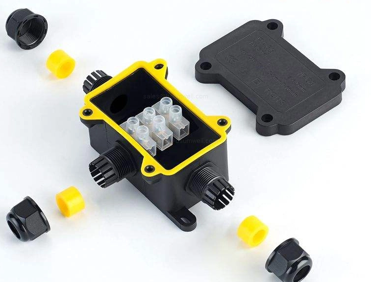 IP68 Waterproof Junction Box Outdoor 3 Way T Type PA66 Nylon Electrical Cable Connector Sleeve External Splice Enclosure