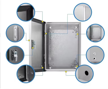 Stainless Steel Electrical Enclosure Box IP54 Wall Mount Metal Power Distribution Board Customized Electronic Project Junction Box