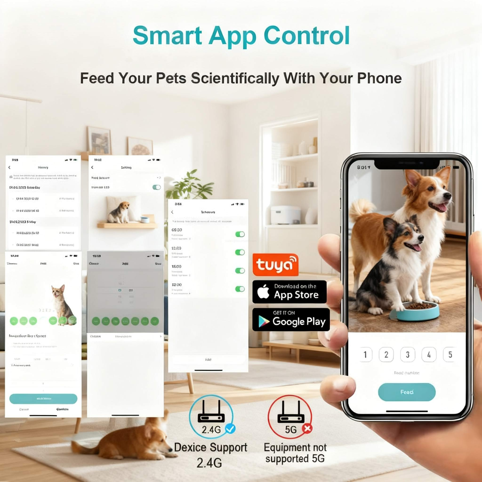 dual-power pet food dispenser