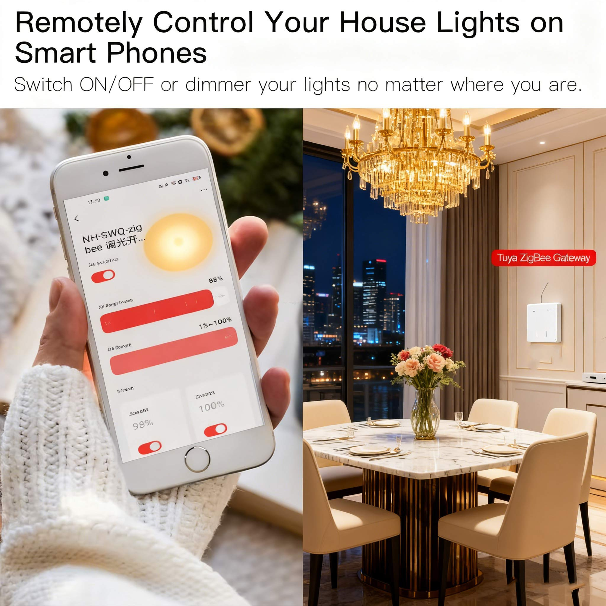 3 Gang smart dimmer with timer