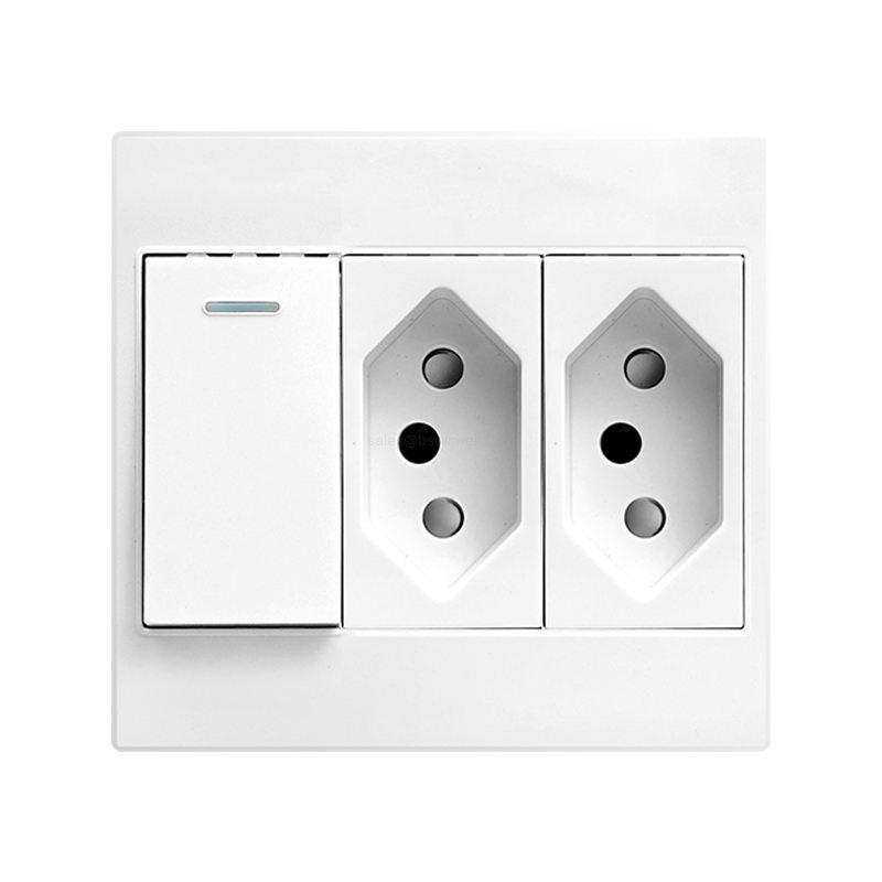 SKU-01-1 gang 1 way + Double Brazil Socket