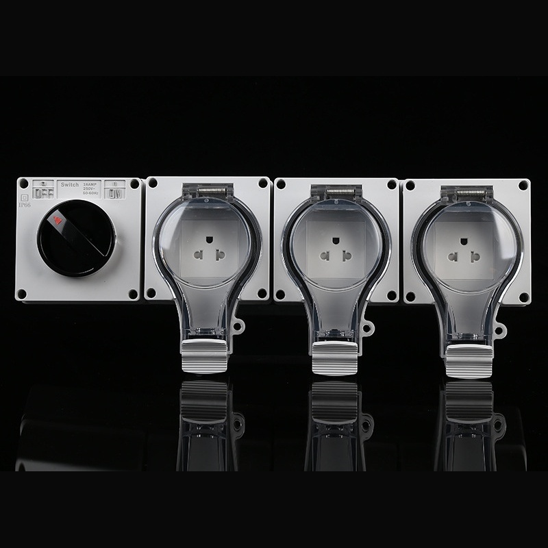 heavy-duty 3-outlet switch unit outdoor workshop triple socket