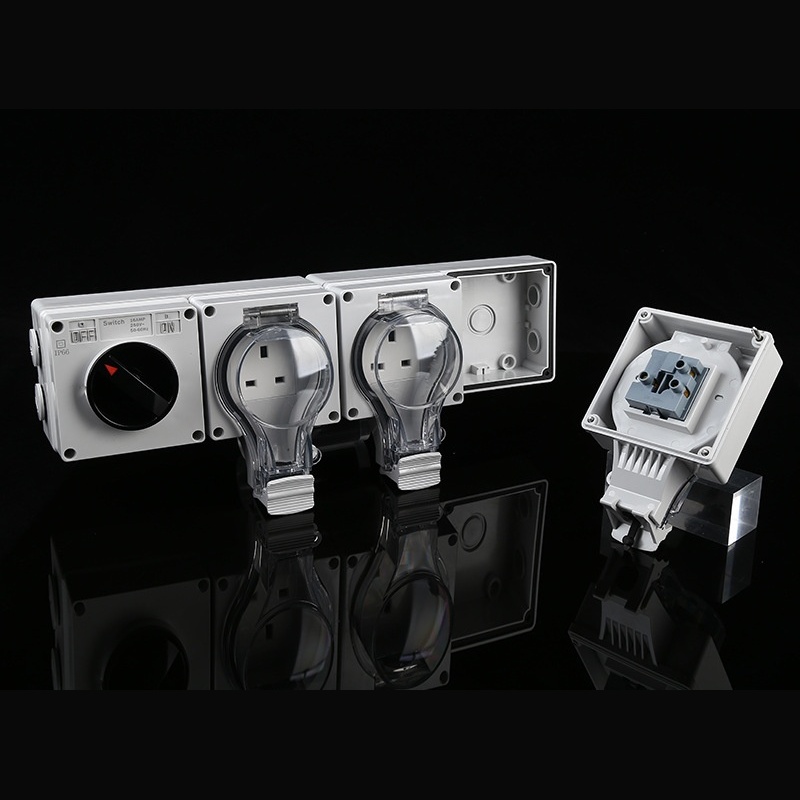 Triple Gang IP66 UK Weatherproof Socket with Switch | 13A British Plug for Industrial Outdoor Power Distribution