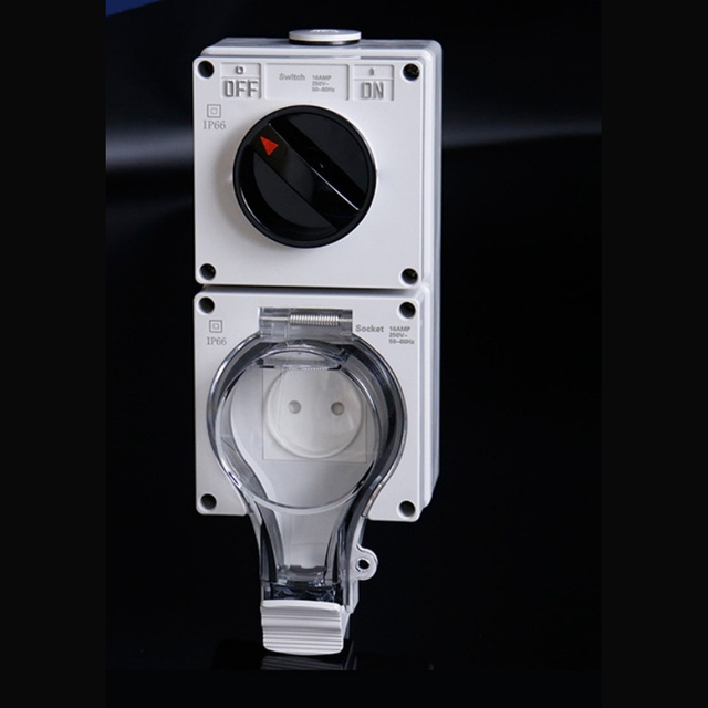 Russian standard waterproof socket single gang C/F type outlet